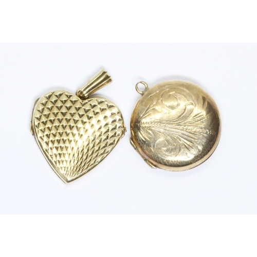 49 - Two hallmarked 9ct gold lockets, gross weight 5.1g.