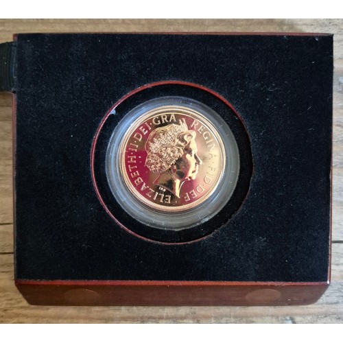 180D - A Royal Mint 2014 BU double-Sovereign, in presentation box with certificate, 10% buyer's premium (in... 