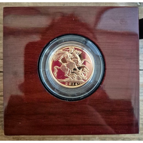 180D - A Royal Mint 2014 BU double-Sovereign, in presentation box with certificate, 10% buyer's premium (in... 
