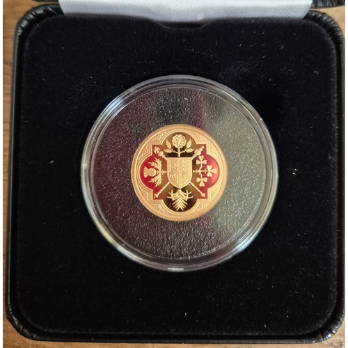 180F - A Harrington & Byrne 2023 Coronation of King Charles III Gold Proof Sovereign, in capsule & presenta... 