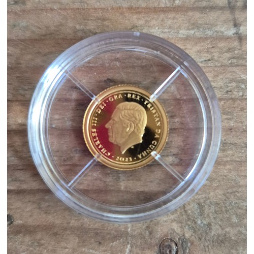 180K - A 2023 Gold Proof £5 Coin, in capsule, 10% buyer's premium (inclusive of VAT), normal online bidding... 