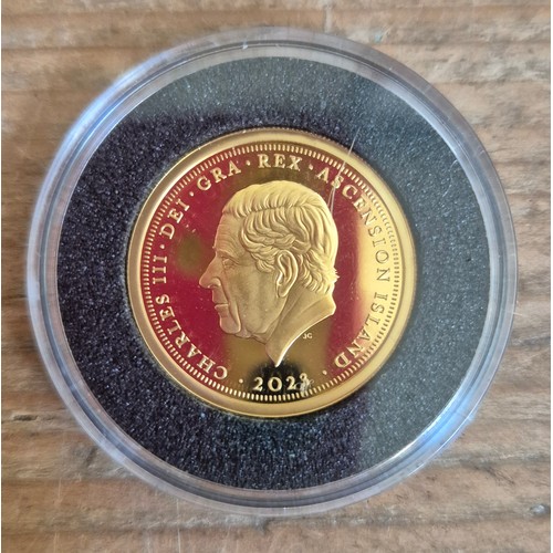 180H - A 2023 Charles III 9 carat gold proof one pound coin 2.75g, in capsule, 10% buyer's premium (inclusi... 