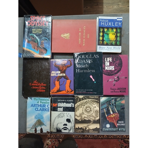 92 - A collection of mainly science fiction paperbacks and a few hardbacks, various authors and publisher... 