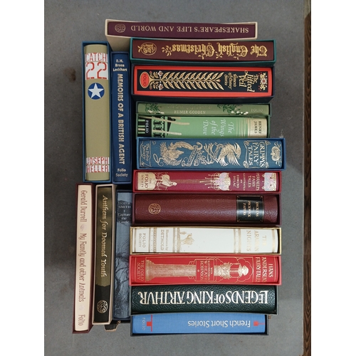 93 - A box of assorted Folio Society books, various authors.