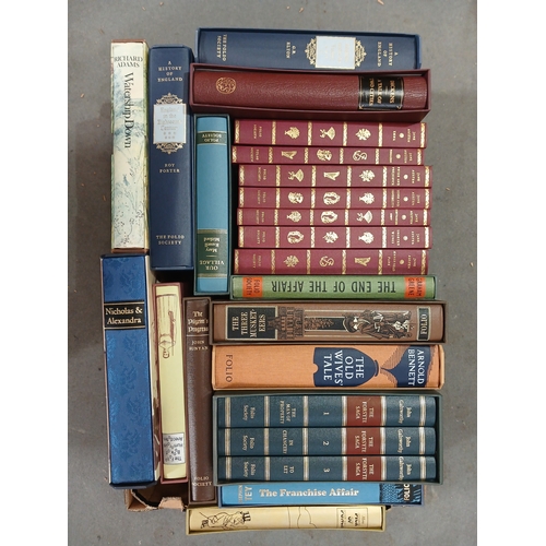 95 - A box of assorted Folio Society books, various authors.