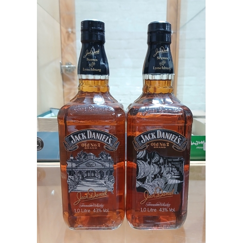 214 - Jack Daniels Old No. 7 Brand whisky, two 1 litre bottles, sealed.