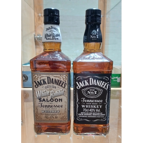 218 - Jack Daniels, two 700ml bottles; White Rabbit Saloon and Old No. 7, sealed.