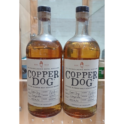 222 - Copper Dog blended Speyside scotch whisky, two 1 litre bottles, sealed.