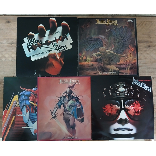345 - Judas Priest - a group of five assorted LPs.