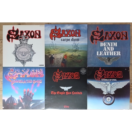 357 - Saxon - a group of six assorted LPs including signed Carpe Diem.