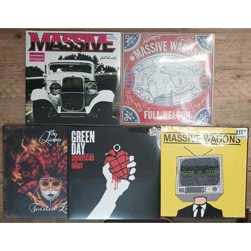 370 - A group for five modern releases; Massive Wagons, Green day and The Quireboys, all sealed.