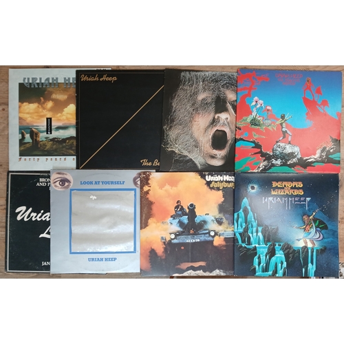 376 - Uriah Heep - eight assorted LPs.