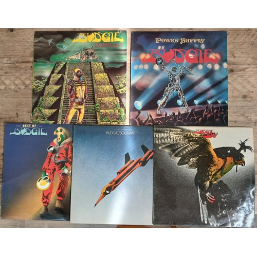 380 - Budgie - five assorted LPs.