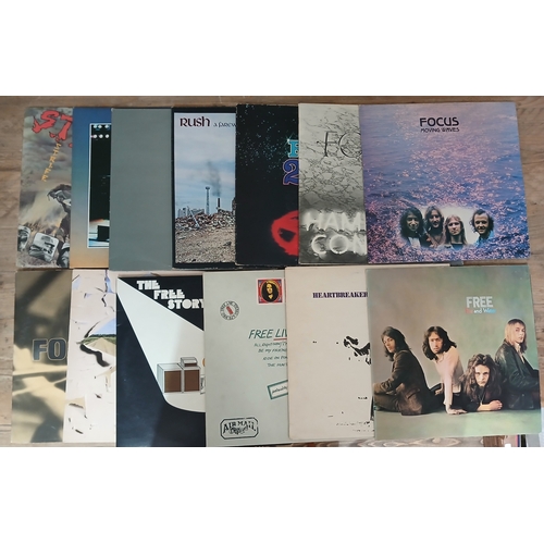 395 - Rush/Free/Focus - thirteen assorted LPs.