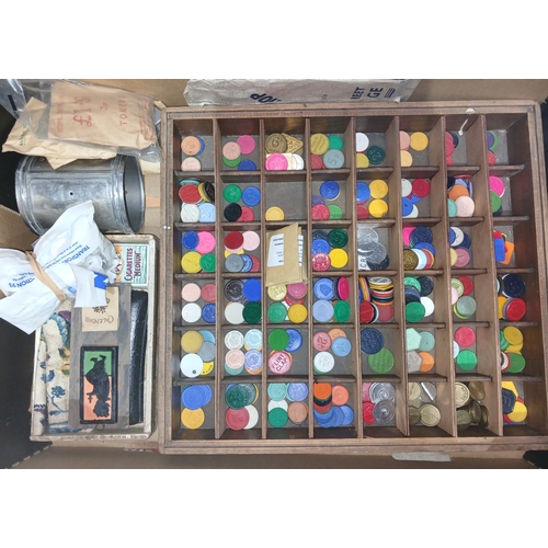 190F - A box of assorted mainly bus/tram tokens.