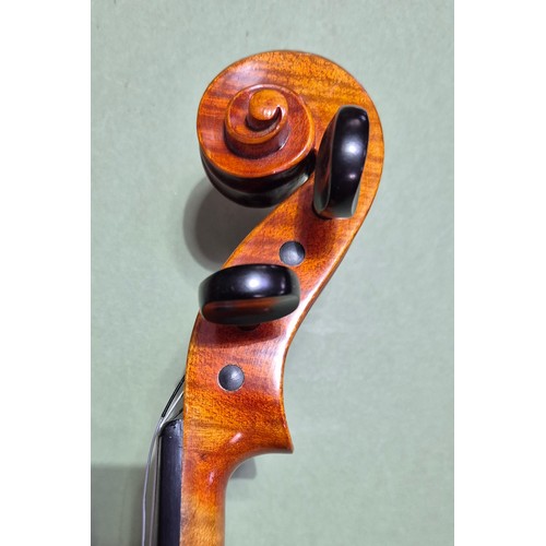 421 - A Chinese Stentor Arcadia student violin, together with bow signed 'Arnold Voigt' and hard case.