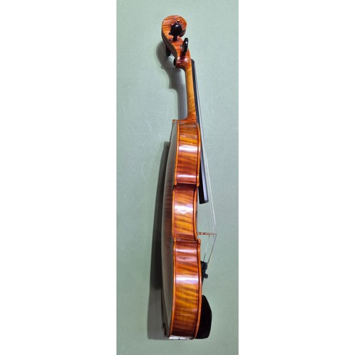 421 - A Chinese Stentor Arcadia student violin, together with bow signed 'Arnold Voigt' and hard case.