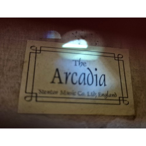 421 - A Chinese Stentor Arcadia student violin, together with bow signed 'Arnold Voigt' and hard case.