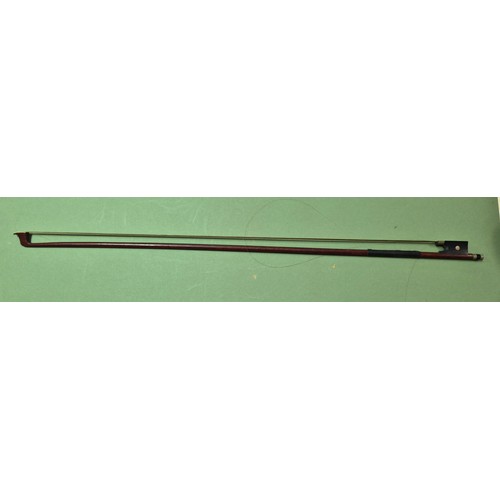 423 - An antique violin (AF) with hard case and bow.