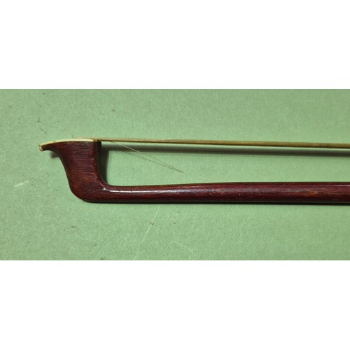 423 - An antique violin (AF) with hard case and bow.