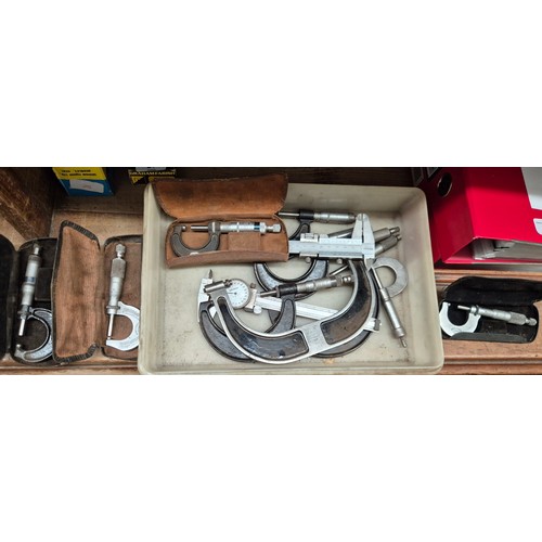 26 - A box of engineering micrometers and callipers