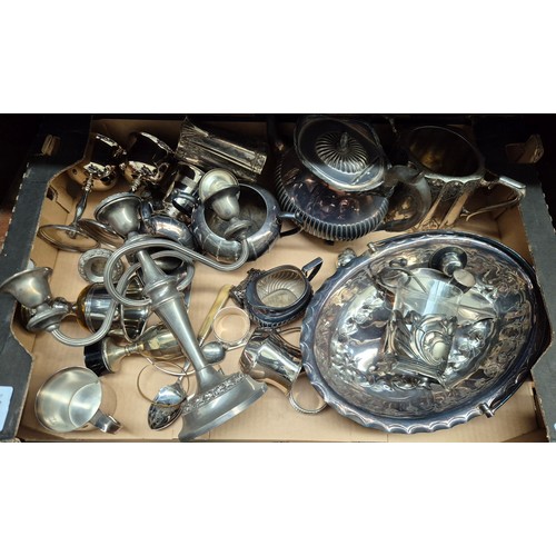 22 - A box of plated wares