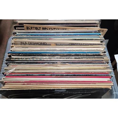 40 - A box of LPs, mainly jazz.