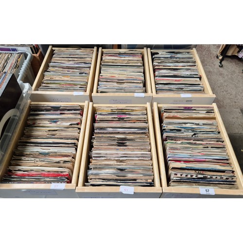 57 - 6 boxes of 45rpm vinyl singles