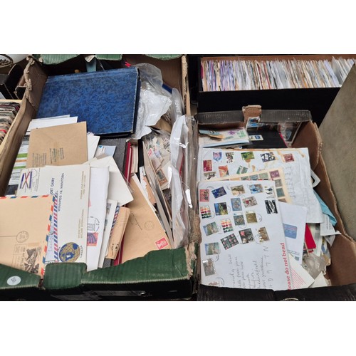 53 - Two boxes of stamps and covers.