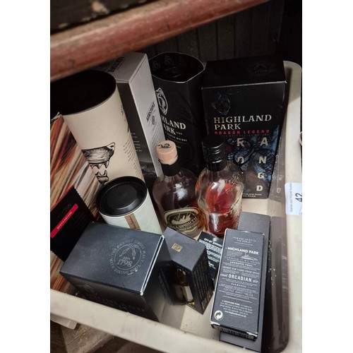 42 - A box of alcohol including whisky, most have been opened