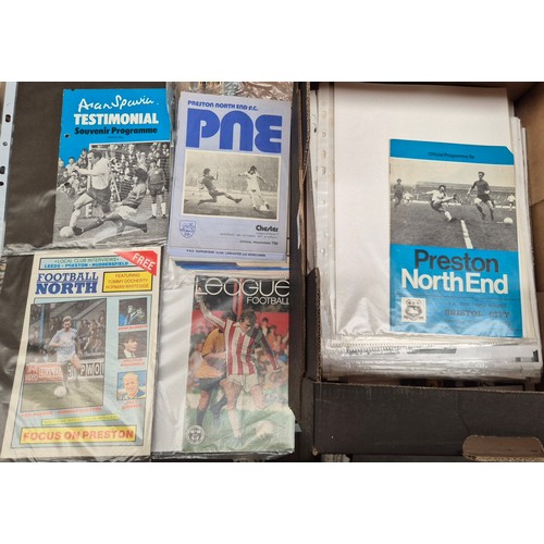 33 - A box of assorted Preston North End memorabilia to include programmes etc.