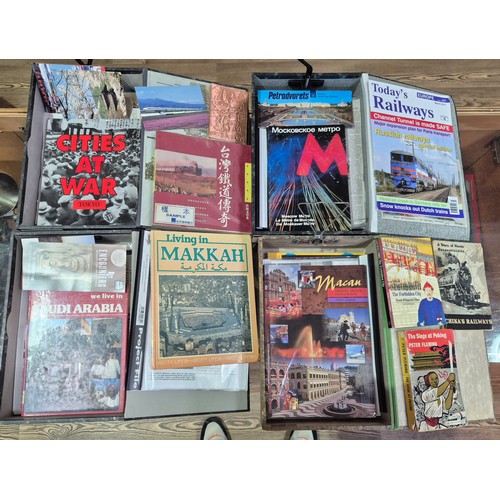 100 - 36 box files containing mainly world public transport and tourism related books and ephemera, mainly... 