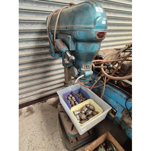 127 - A Laycock industrial compressor together with an Elliot pillar drill (as found)