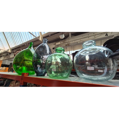 169 - 4 glass carboys - 3 green, 1 clear