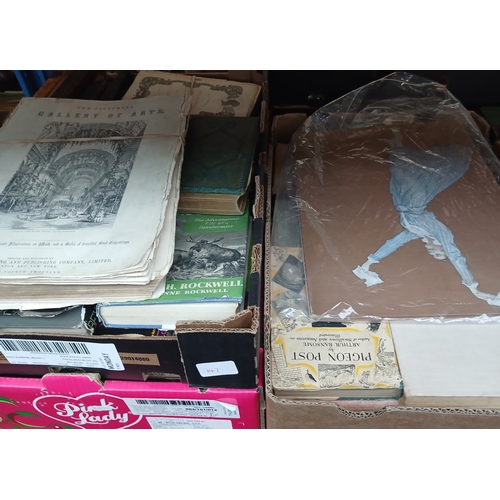 147 - Three boxes of assorted books.