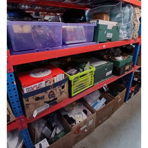 160 - A mixed lot on 3 shelves (12 boxes and 2 bags) to include automatic slide projector, detail sander, ... 