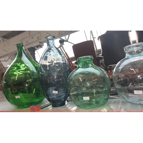 169 - 4 glass carboys - 3 green, 1 clear