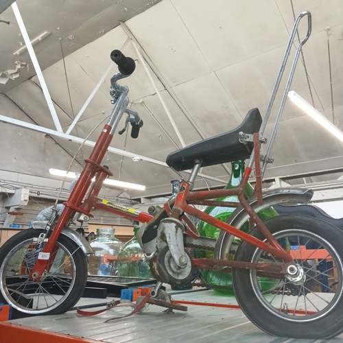 177 - A Jaybike Mark Five child's chopper style bike fitted with permanent rear stabilising wheels