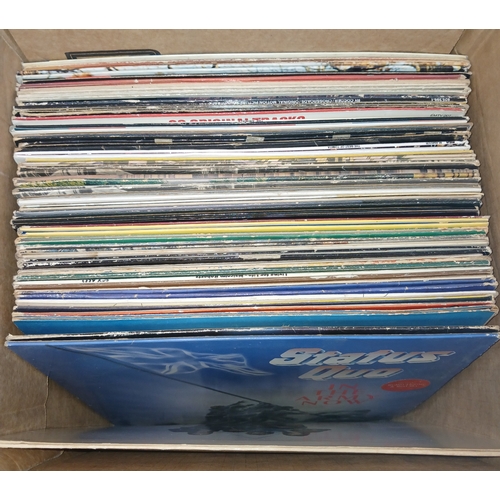 273 - A box of LPs, mixed genres, including Status Quo, Abba, Moody Blues, Linda Ronstadt, 10cc, compilati... 