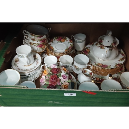 366 - A box containing Royal Albert Old Country Roses & others.