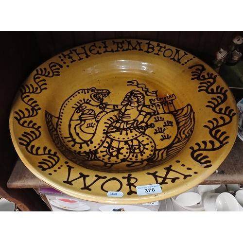 376 - Reproduction large slipware bowl - The Lampton