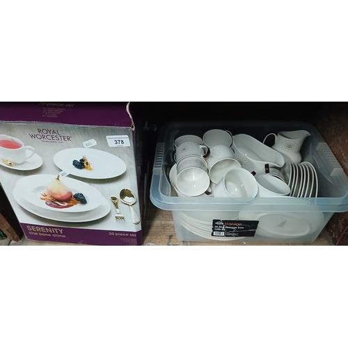 378 - Royal Worcester Serenity china - boxed and a box of Royal Doulton Morning Star china