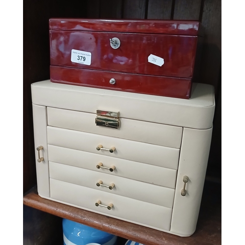 379 - Two empty jewellery boxes