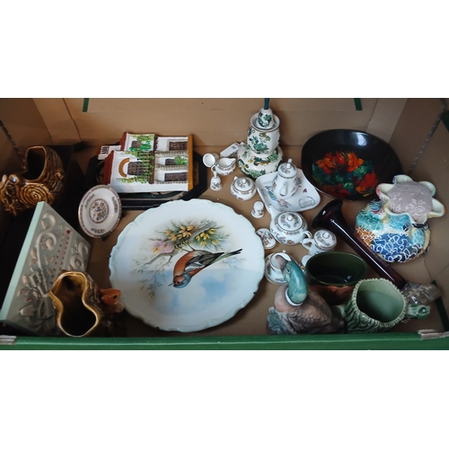 405 - Various items of glass and ceramics including Moorcroft