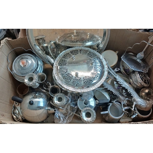 420 - A box of plated wares, and including a Grindley part tea set