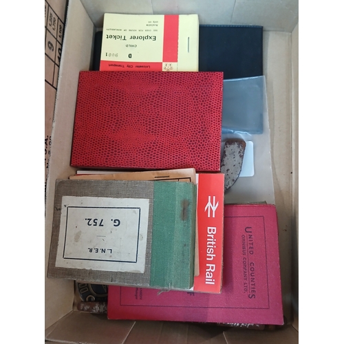 280 - Assorted mainly railway ephemera and collectables including unused ticket booklet, guides, time tabl... 