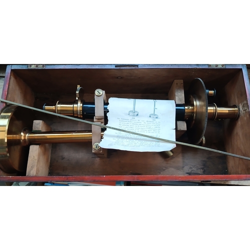 282 - A Philip Harris & Co. Polarimeter and an antique brewer's rule/rod marked in barrels, hogsheads, kil... 