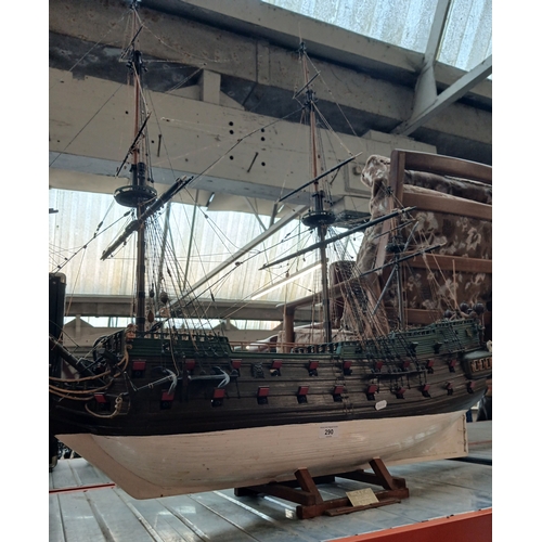 290 - Wappon Von Hamburg kit built model galleon. Scale model 1:40