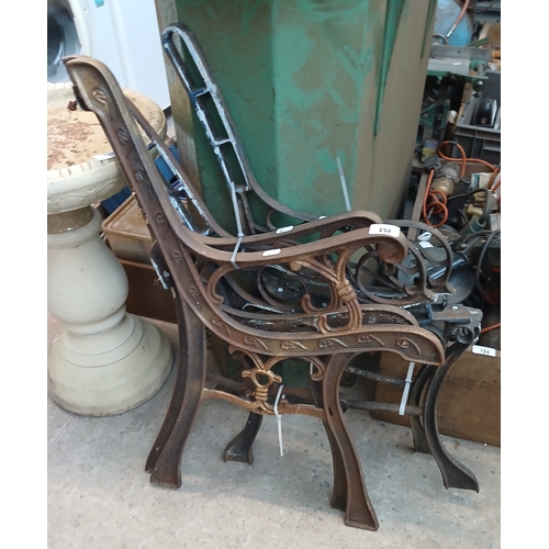 292 - 2 sets of cast garden bench ends