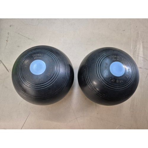 164 - A Bush portable record player, a pair of Drake's Pride crown green bowls, and a pair of Thomas Taylo... 